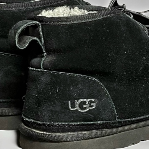 🌻UGG Black Suede Neumel Lace-Up Chukka Boots Men's Size 12 - Picture 6 of 10